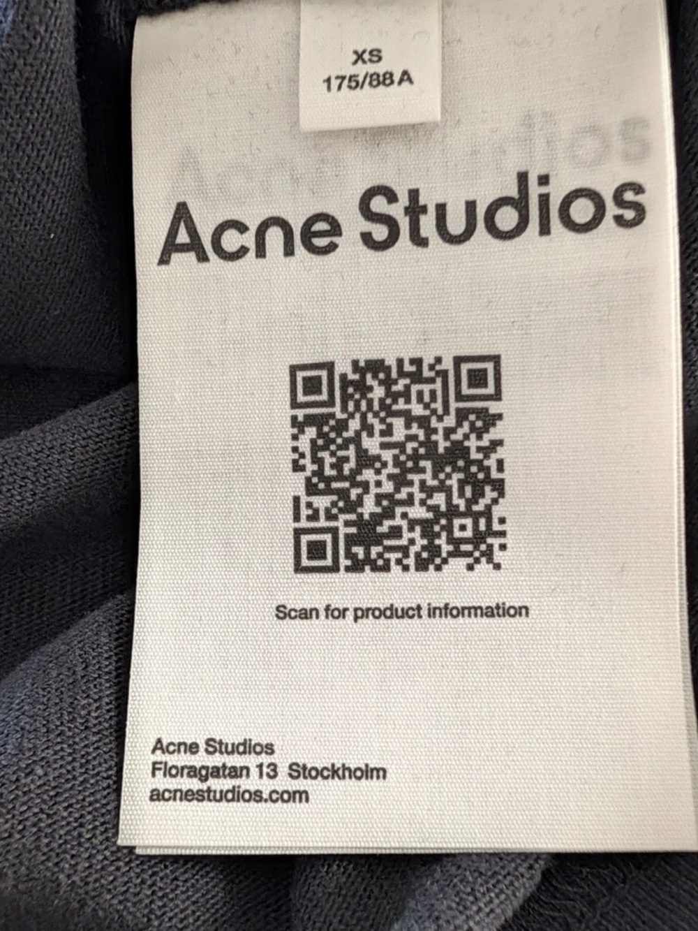ACNE STUDIOS Half Zip Black XS Embroidered 1996 Logo Cotton Funnel Neck Pullover - Picture 6 of 14